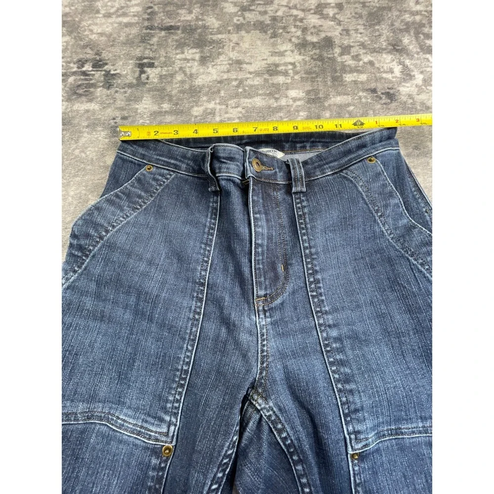 Duluth Womens 10 Short Double Knee Straight Construction Jeans Dark Blue Utility